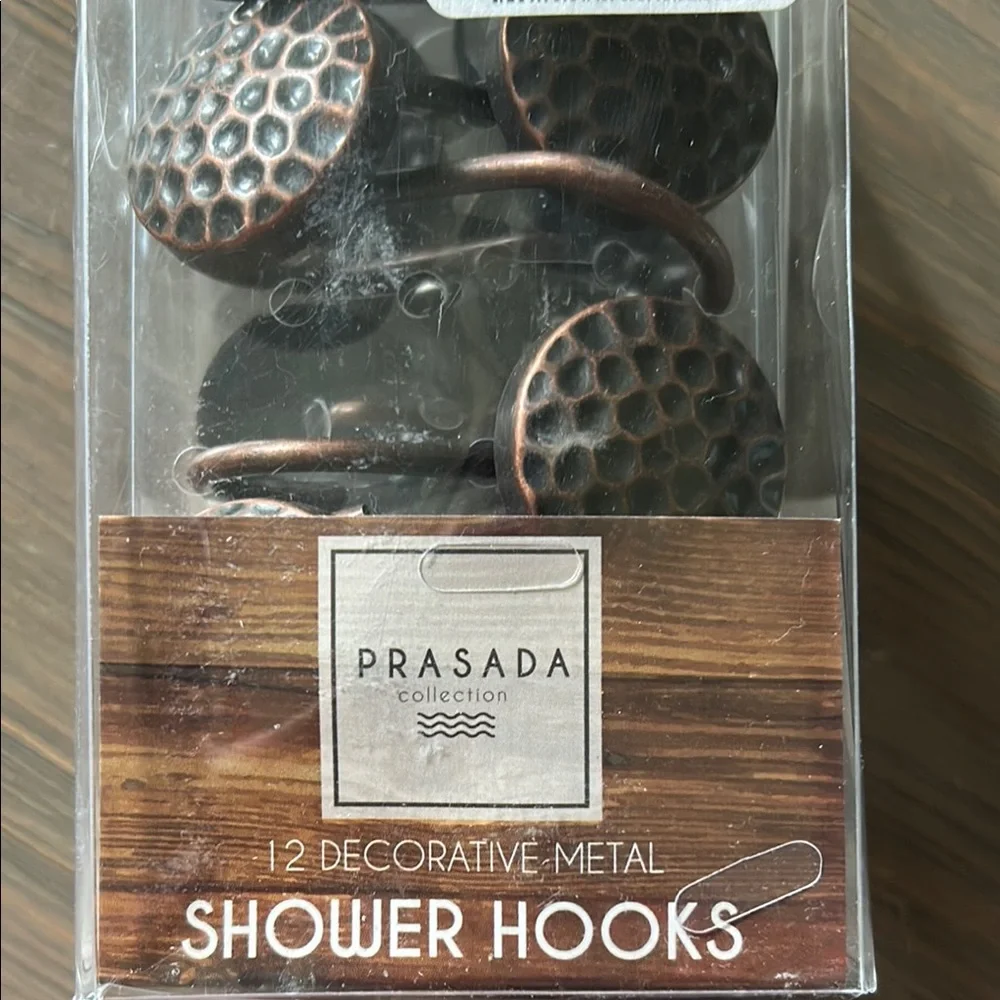 NWT Prasada Collection Bronze Shower Hooks